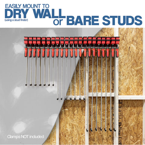 Fulton Bar/Parallel Clamp Rack demonstrating versatile storage and layout options