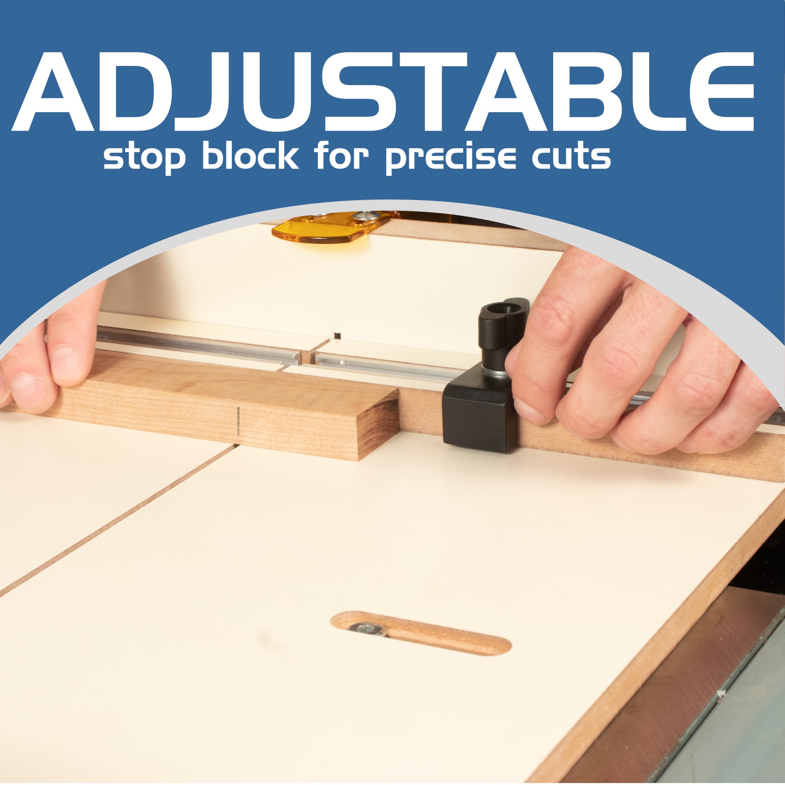 Fulton crosscut sled helps measure slots before ordering for proper fit.