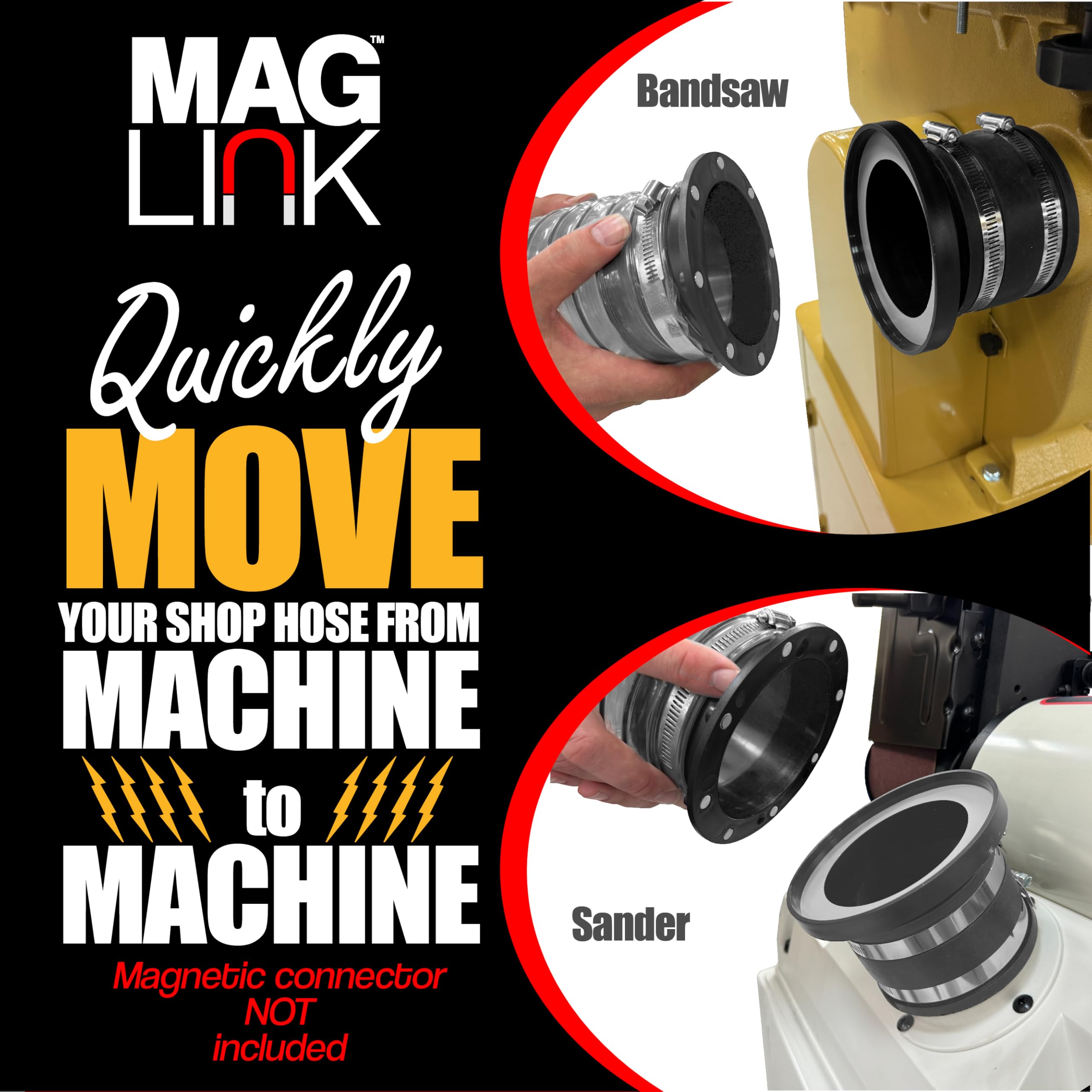 Fulton MagLink 4-inch rubber coupler for flexible, clamp-free joints