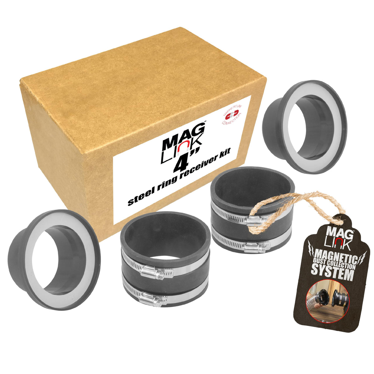Fulton MagLink 4-inch steel ring port receiver for a secure dust collection connection