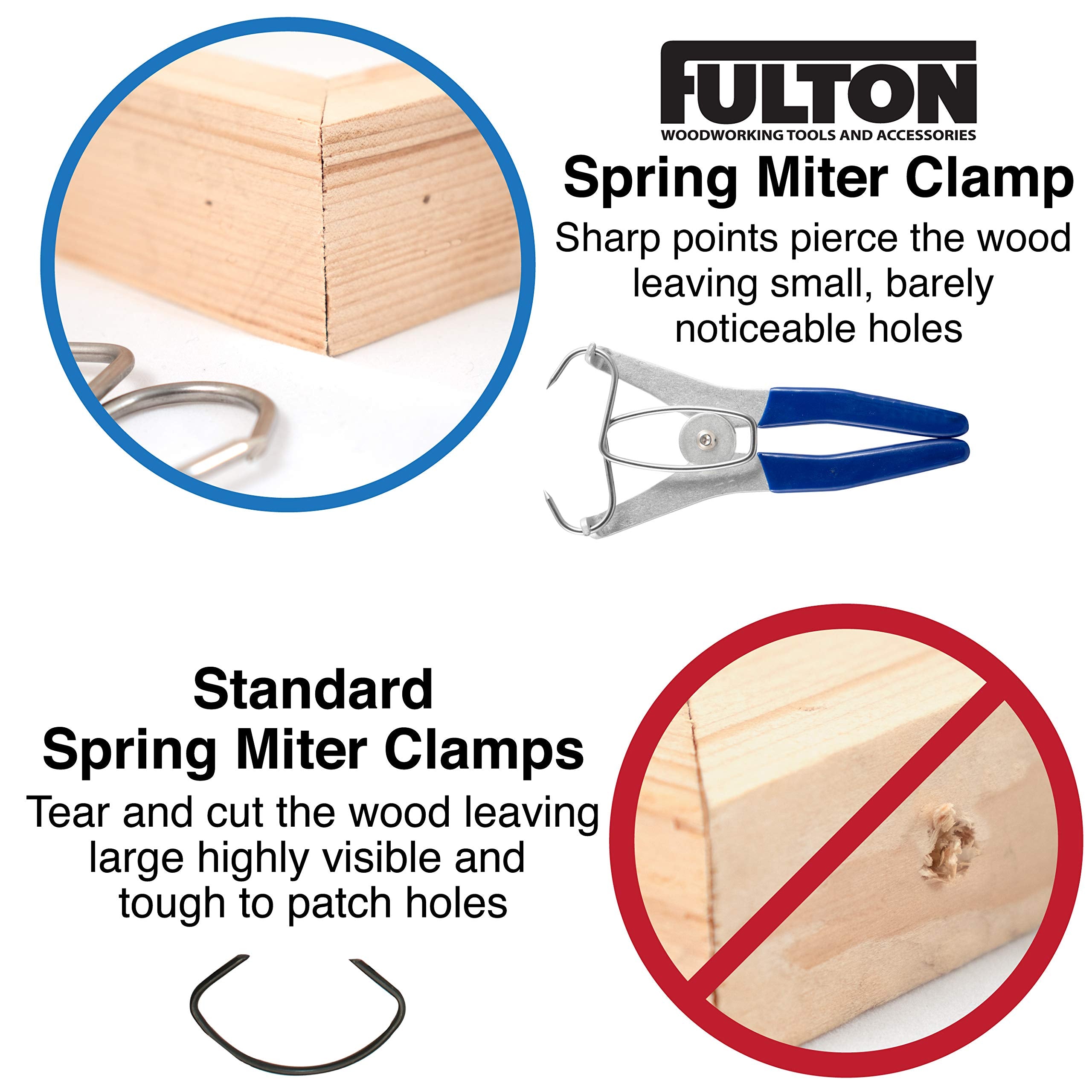 Made in USA Fulton Miter Spring Clamps ready for professional use.