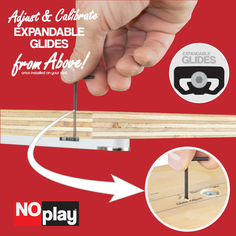 Fulton NoPlay miter bar easy-install-template illustrating alignment guide.