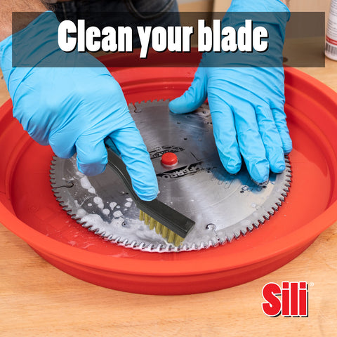 Fulton nylon wire brush cleans delicate areas without scratching blades and bits.