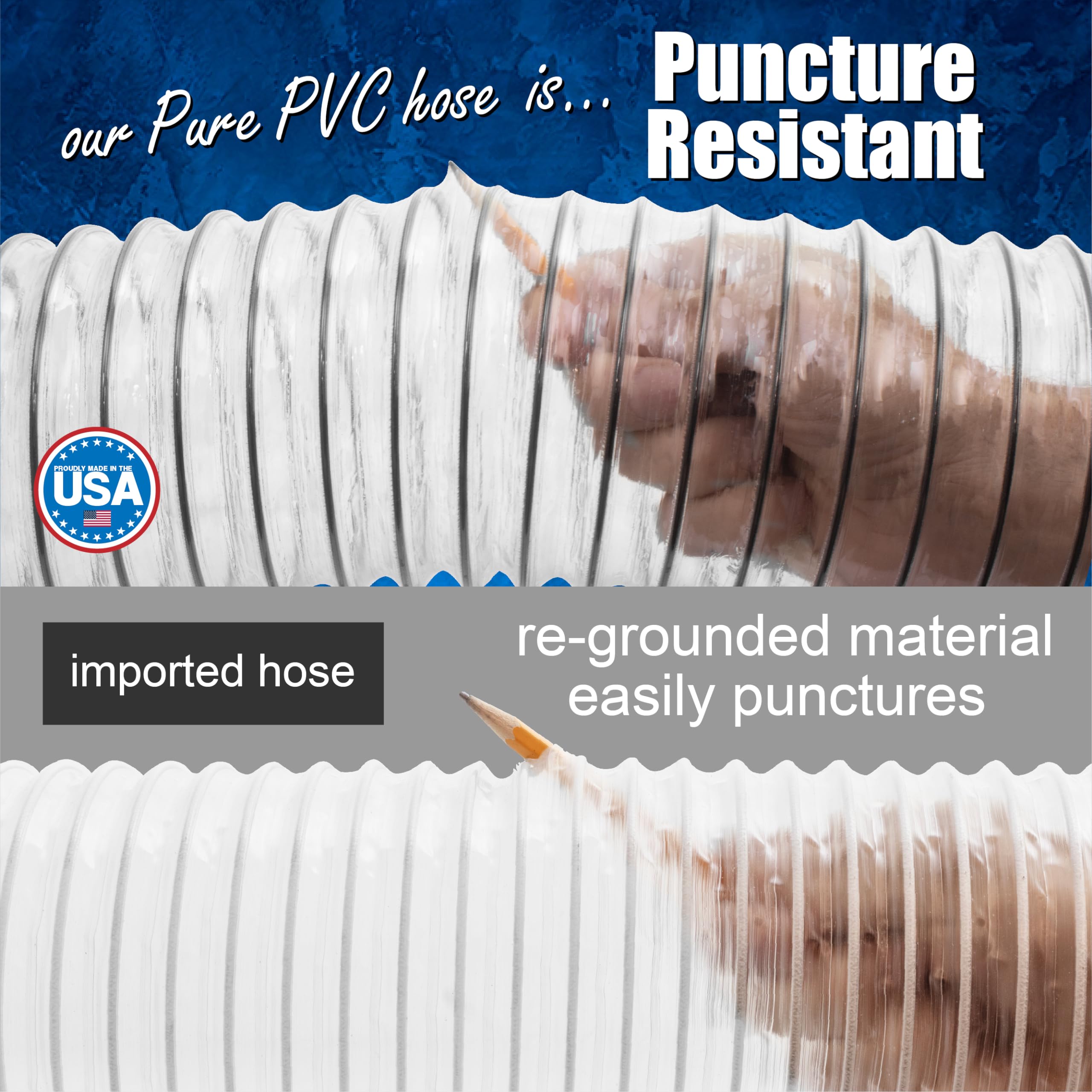 Puncture resistant PVC stands up to rugged workshop use.