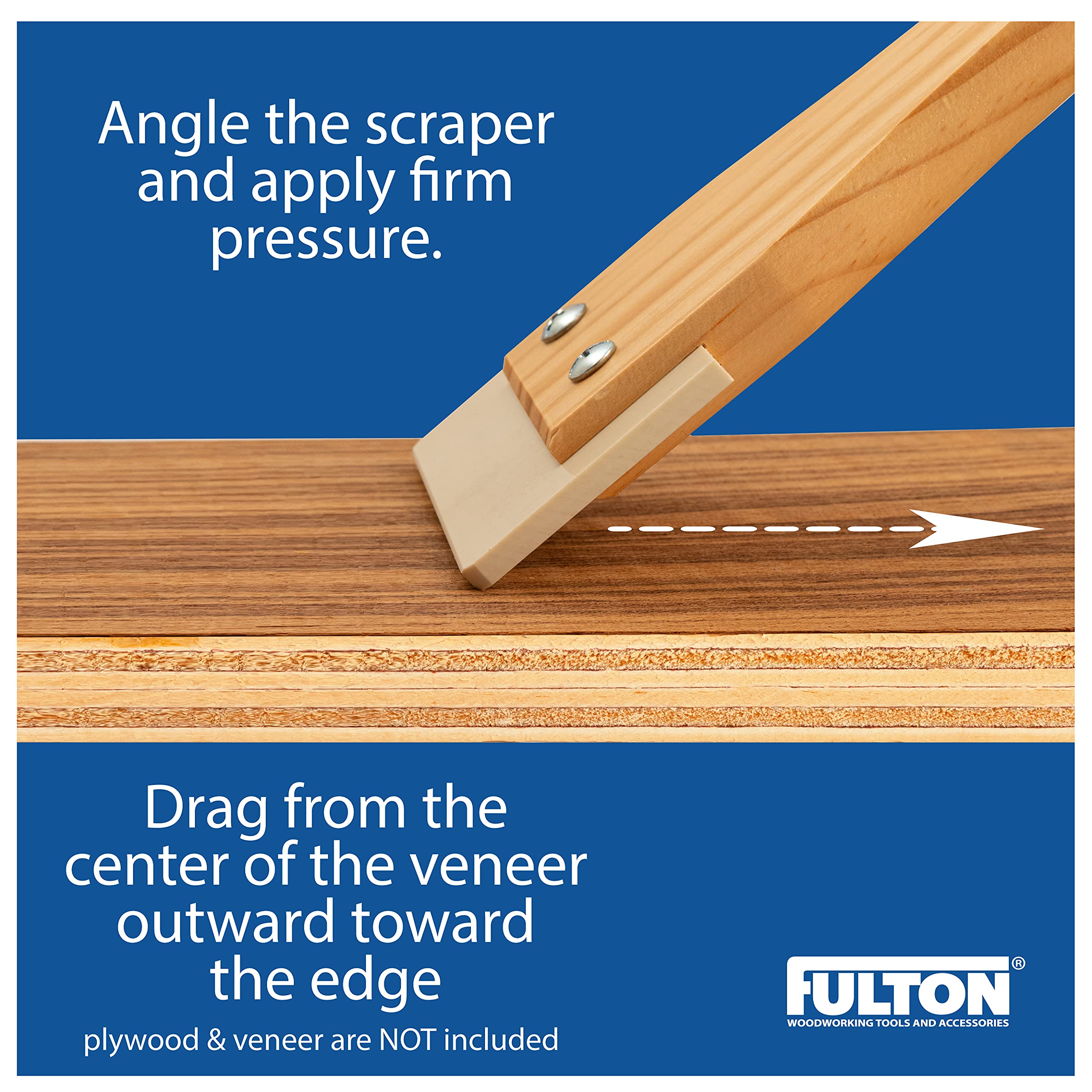 Close-up of Fulton Veneer Scraper beveled edge detail