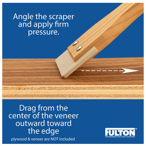 Close-up of Fulton Veneer Scraper beveled edge detail