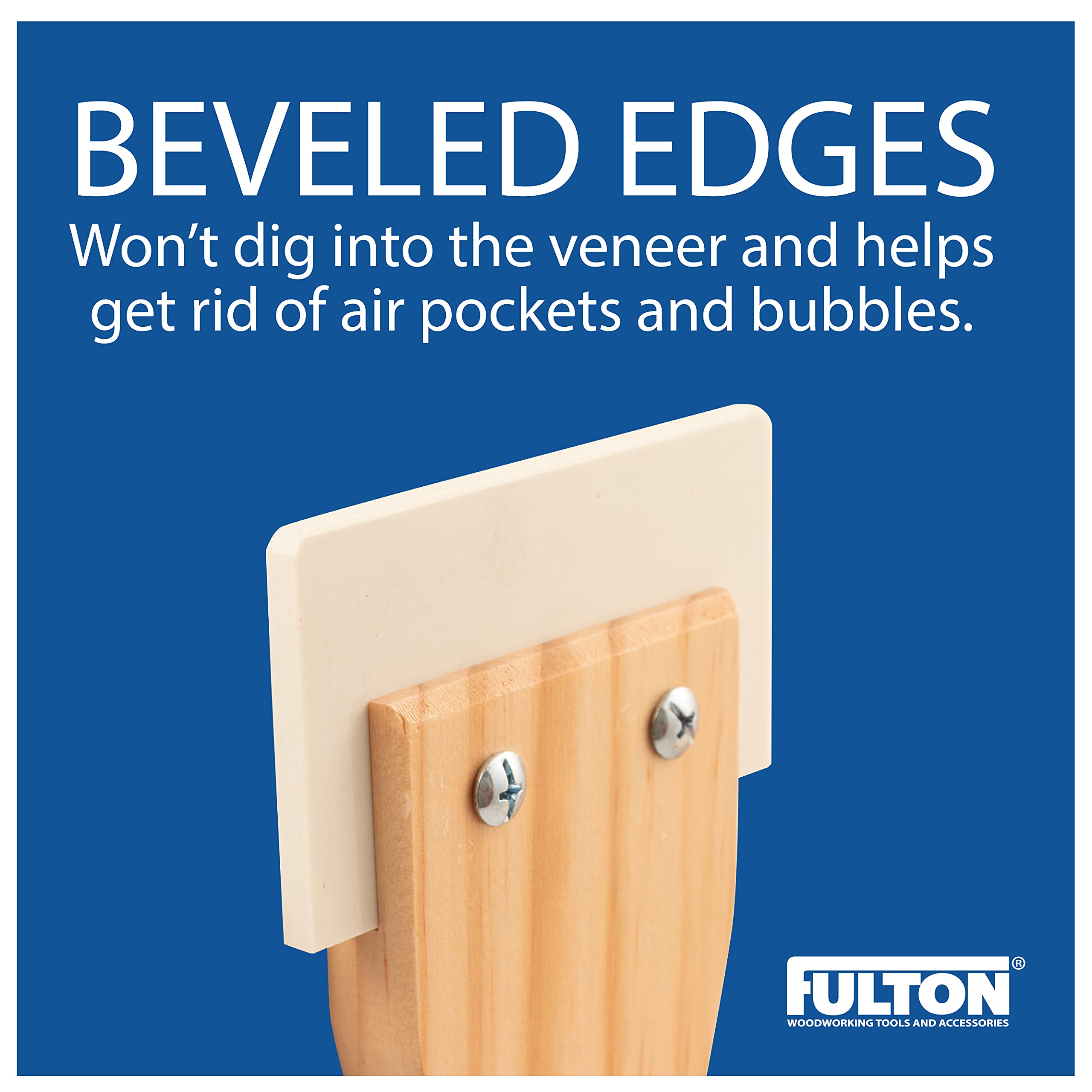 Fulton Veneer Scraper shows hardwood handle for comfortable grip