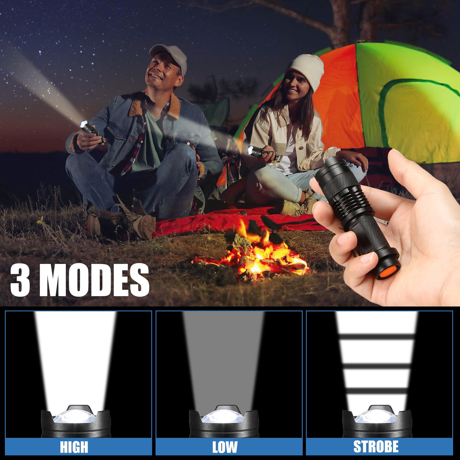 Fumete compact edc flashlight with clip for easy pocket or belt carry.