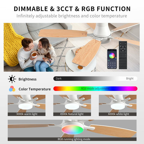 FUMLTP RGB lighting range from warm to cool tones for any mood