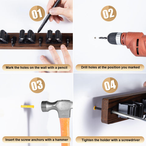 FunCee space-saving solution keeps long-handled tools off the floor.