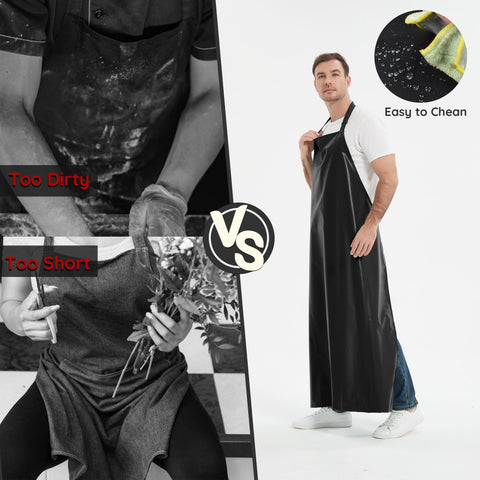 FunChaos thicker rubber apron extra-long design reaches from chest to boots