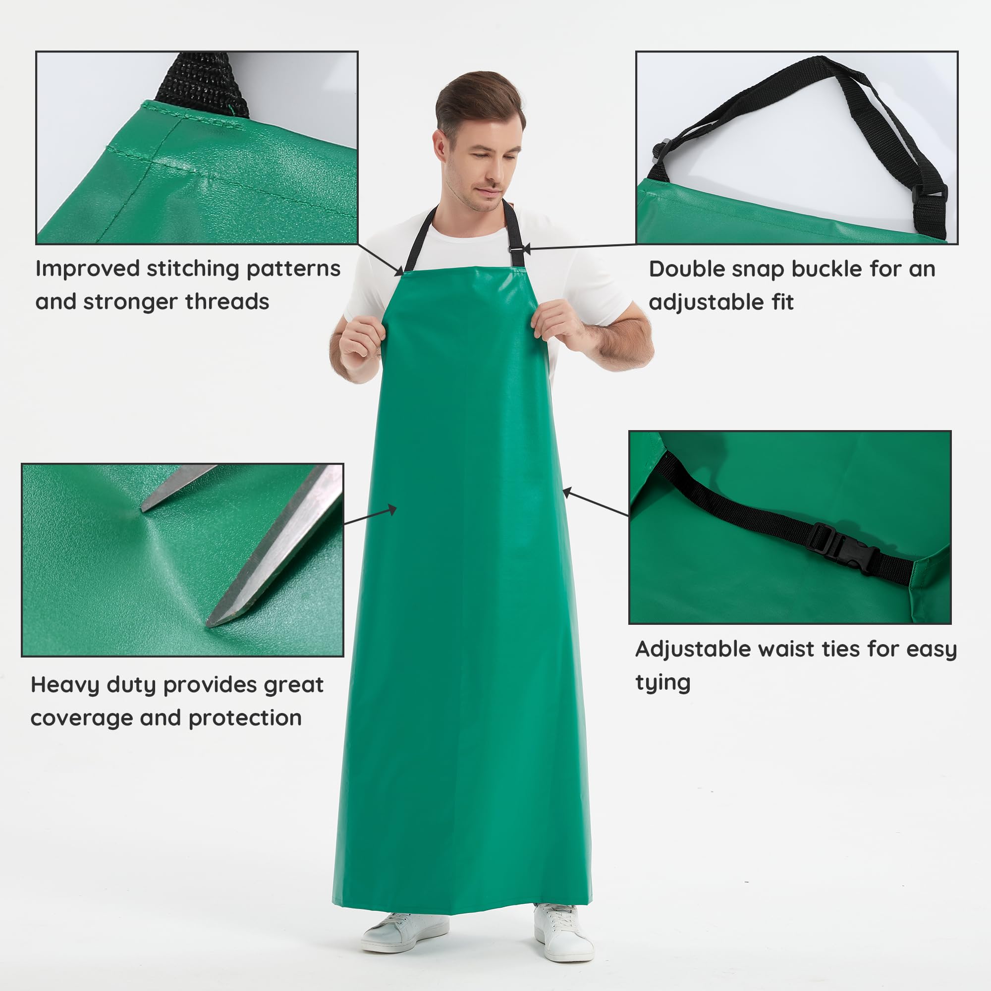 FunChaos waterproof apron protects clothes during dishwashing and cleaning jobs.