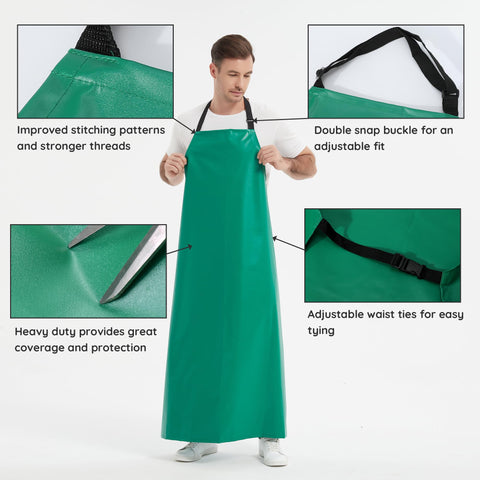 FunChaos waterproof apron protects clothes during dishwashing and cleaning jobs.