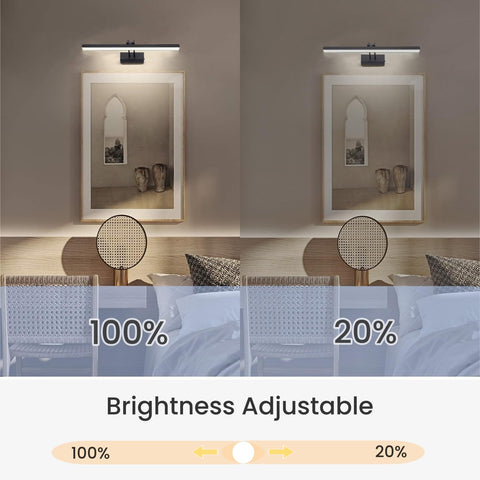 FUNCHDAY 13-inch metal light shines warm glow on artwork, reducing glare.