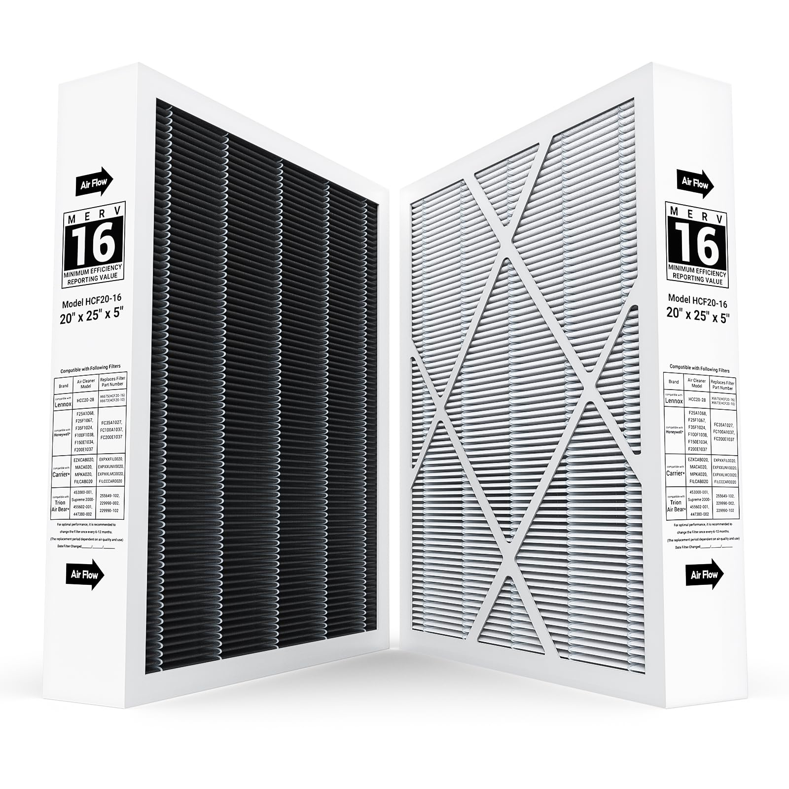 FunGeneTEC 6675 20x25x5 pack for HVAC filtration.