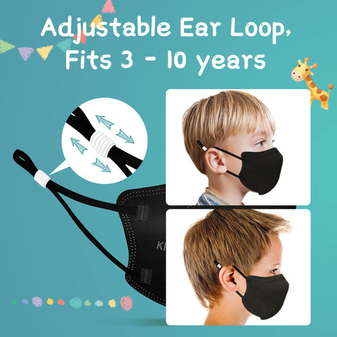 Funight kids KN95 mask adjustable buckle closeup highlights customizable fit for kids
