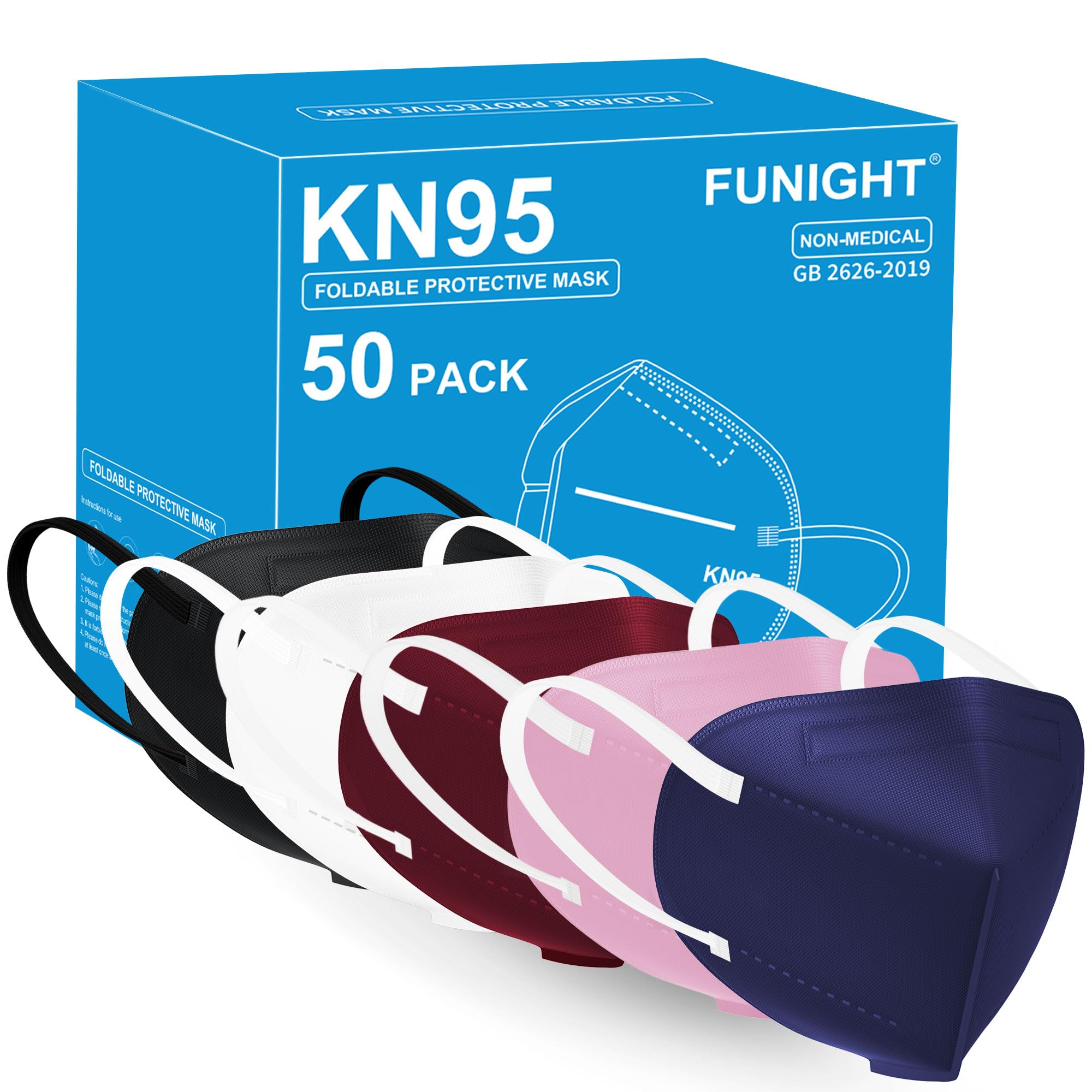Funight KN95 mask in pink color for daily breathable protection.