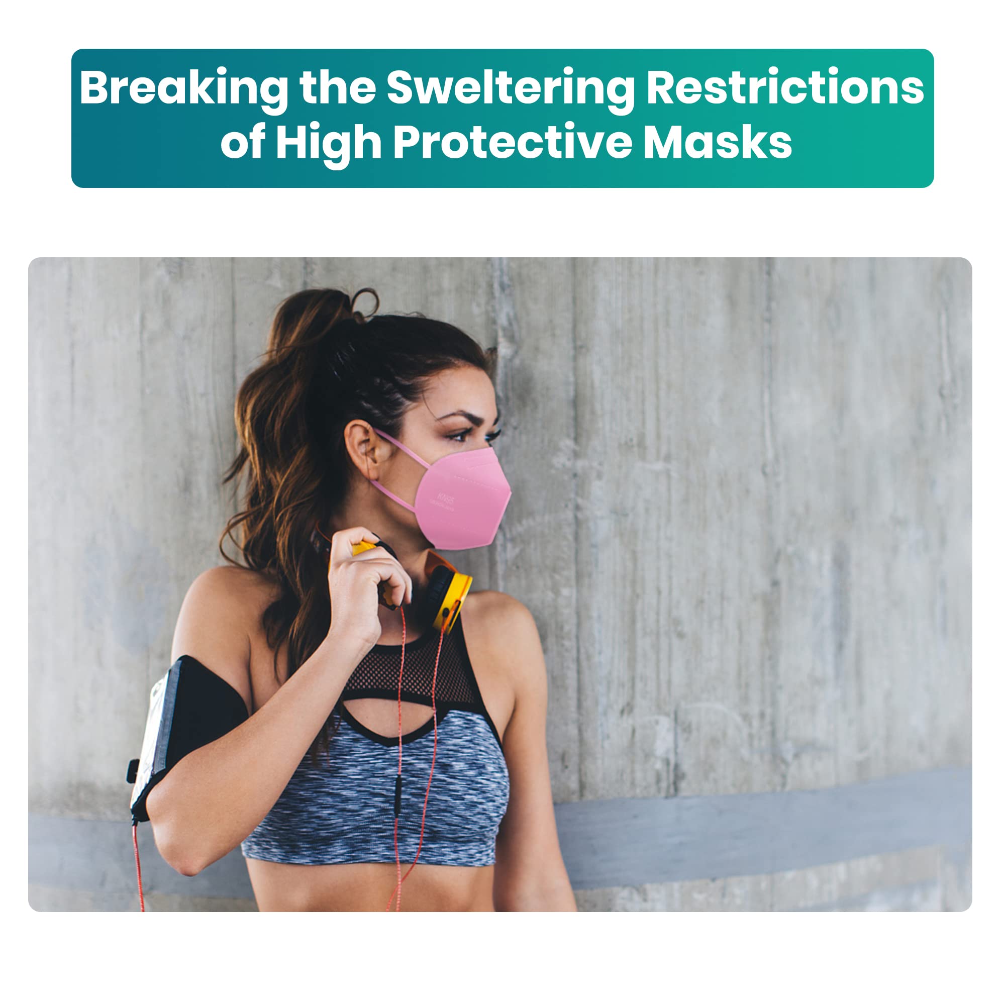 Funight KN95 mask in white with breathable design for comfortable wear.