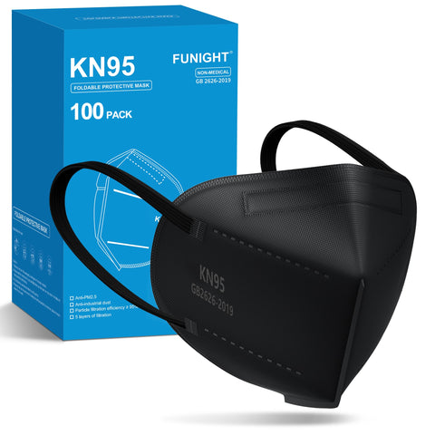 Funight KN95 mask front view with 5-ply design for breathability and protection