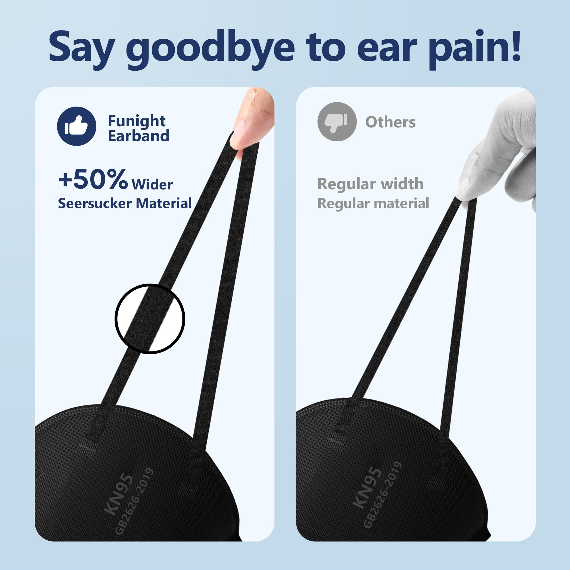 Ultrasonic welded edges on Funight KN95 improve durability