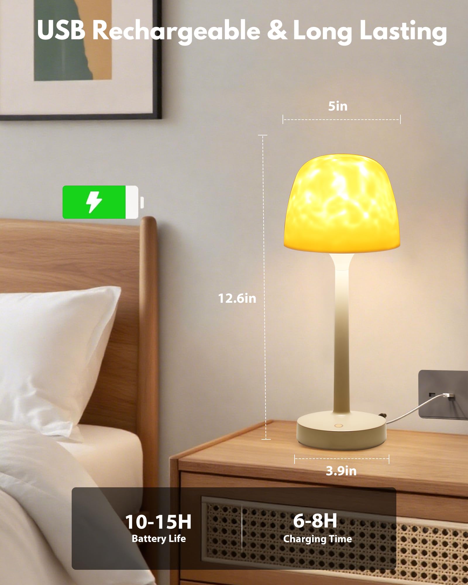 Funlenry dimmable brightness levels in bathroom setting.