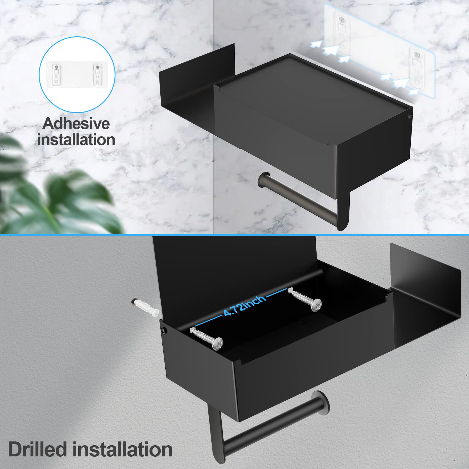FUNLEU enlarged shelf holds phone, wipes, or tissues within arm's reach.