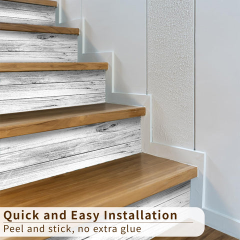 funlife stair risers installed on stairs showcase weathered look and ambiance