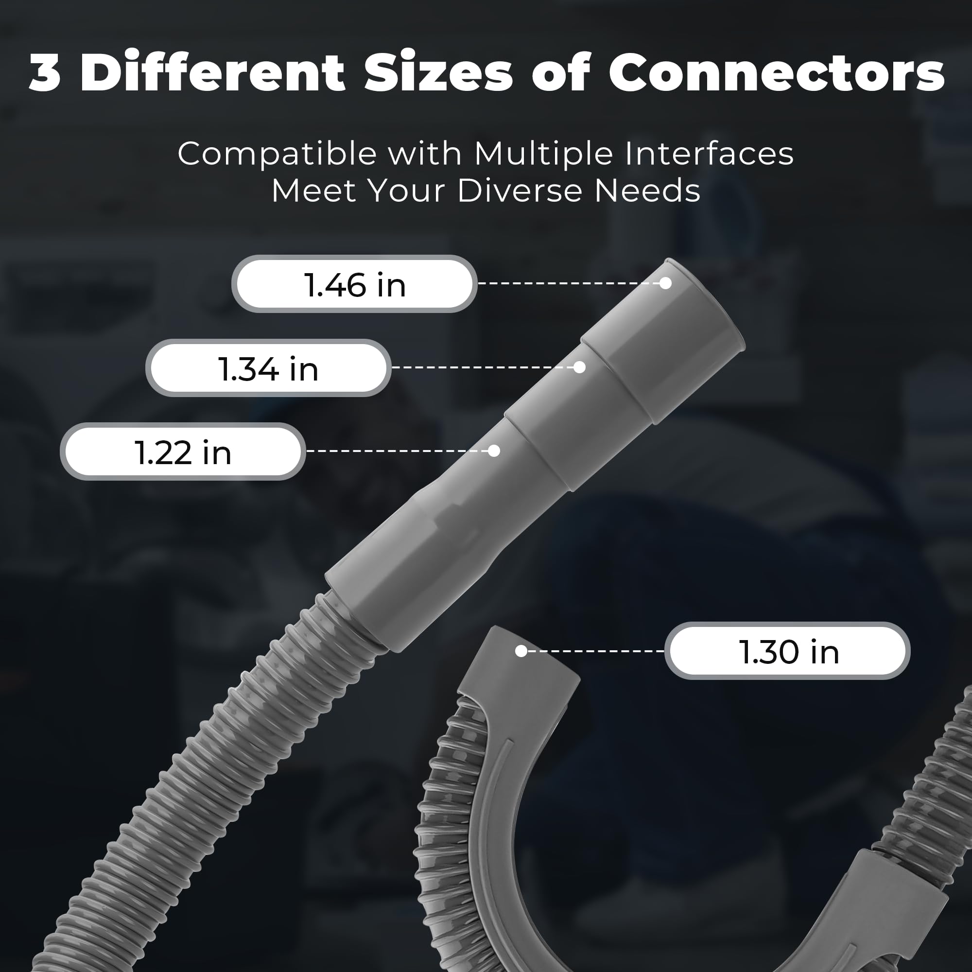 Funmit adjustable connector supports 1in to 1-1/4in fittings.