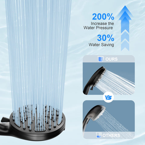 FunnyAir 360-degree bracket enables quick, versatile mounting on standard shower arms.