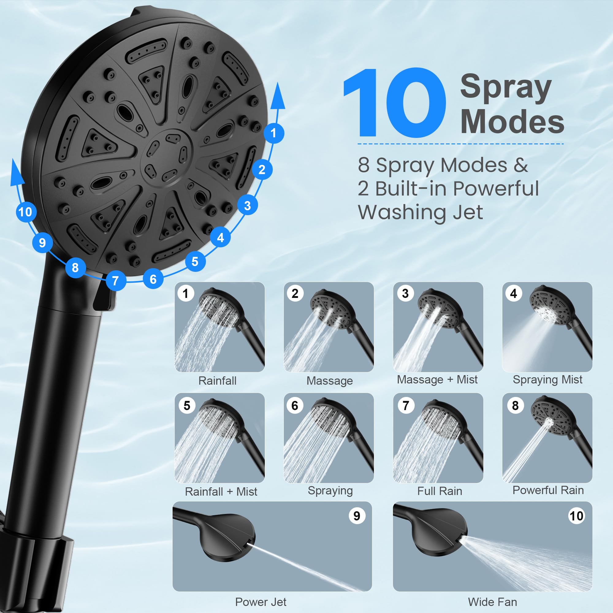 FunnyAir 59-inch anti-kink hose extends reach with durable stainless steel connections.