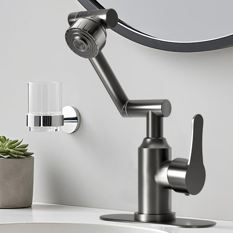 FunnyAir bathroom faucet with 1080-degree rotation for easy reach during washing