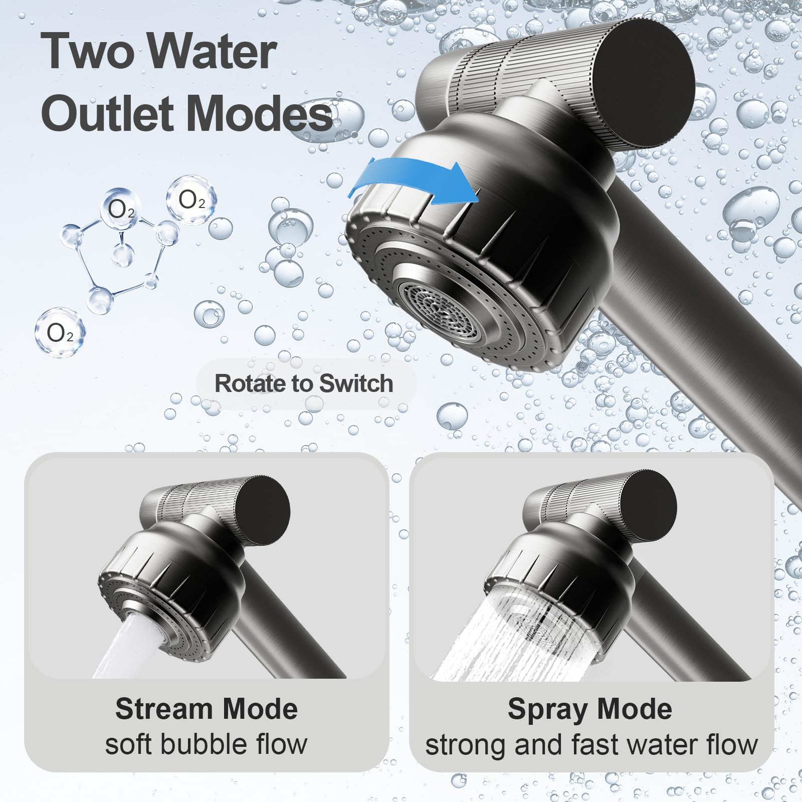 FunnyAir brushed nickel finish faucet resists fingerprints and water spots