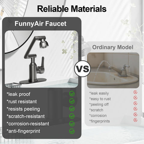 FunnyAir quick-install faucet with all hardware for a fast setup