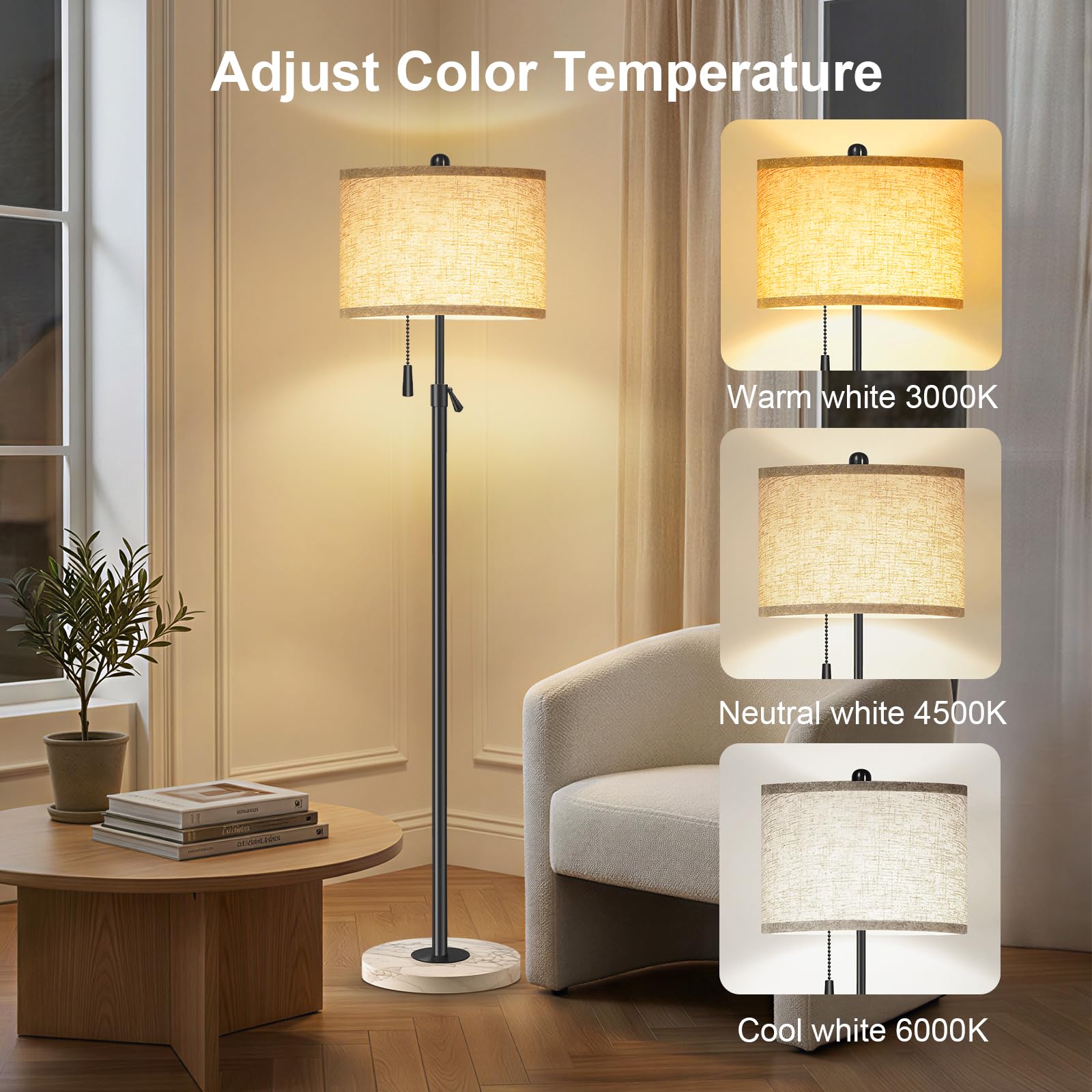 Funnybehom linen shade offers soft, diffused light for cozy bedrooms.