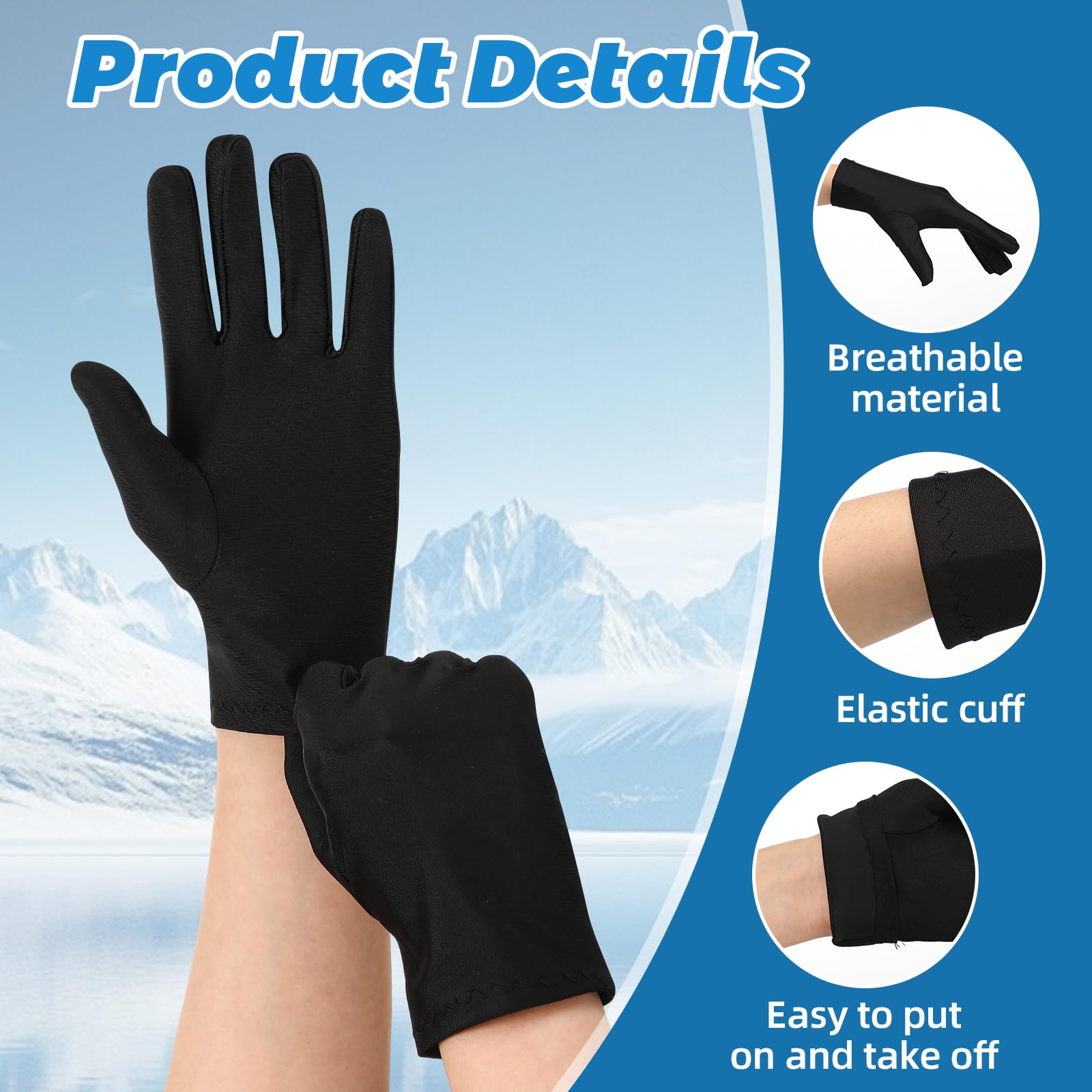 Funnysoft glove liner for winter activities like cycling and skiing.