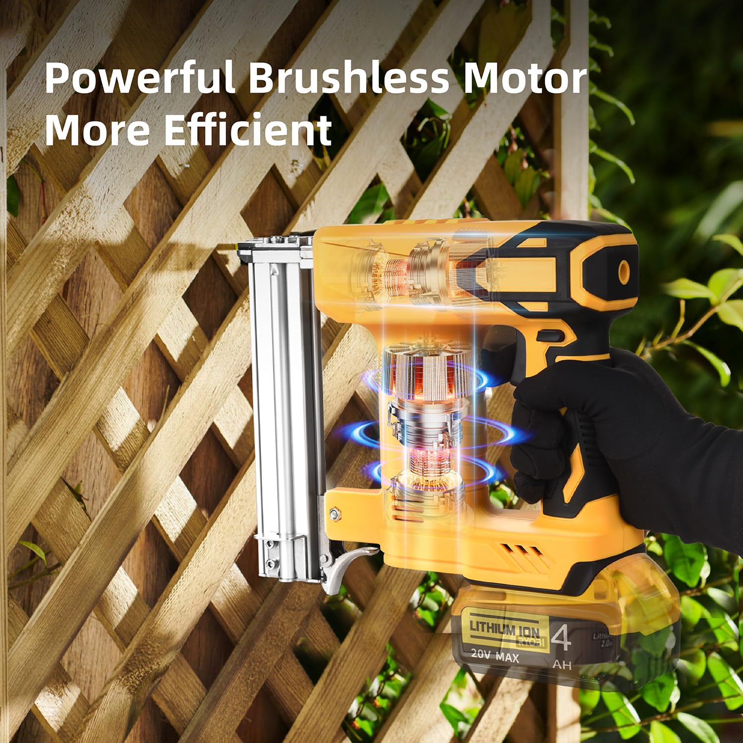 Funnywhale 2-in-1 cordless nailer demonstrates dual-function versatility for woodwork.