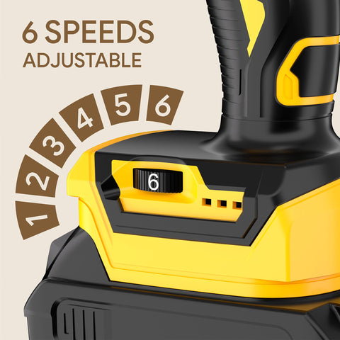 Funnywhale caulking gun offers 6 gear speeds for precise flow control.