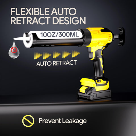 Funnywhale caulking gun LED work light improves accuracy in dim spaces.