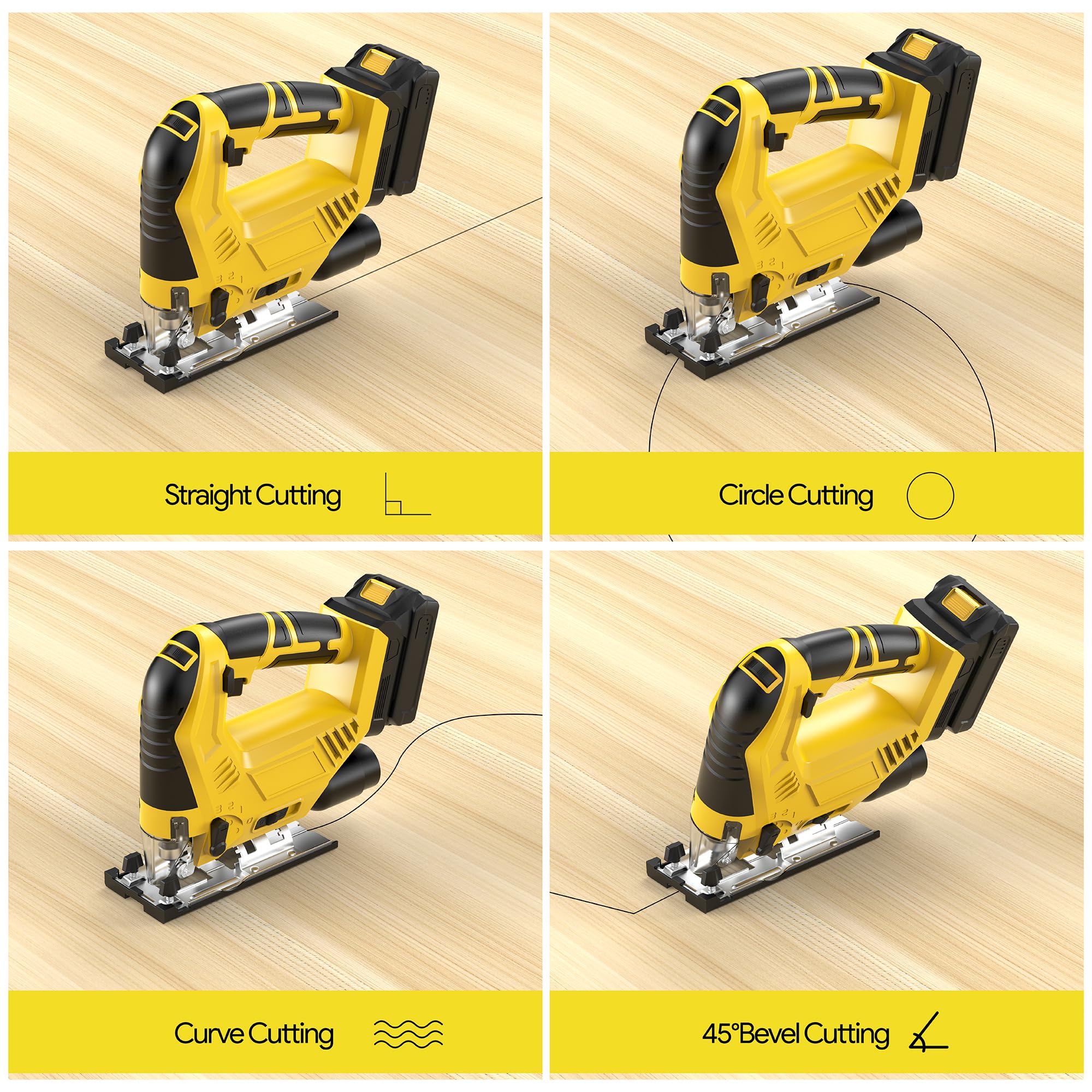 Wood and PVC cutting capacity up to four inches