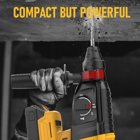 Funnywhale SDS cordless rotary hammer drill drilling concrete with steady RPM