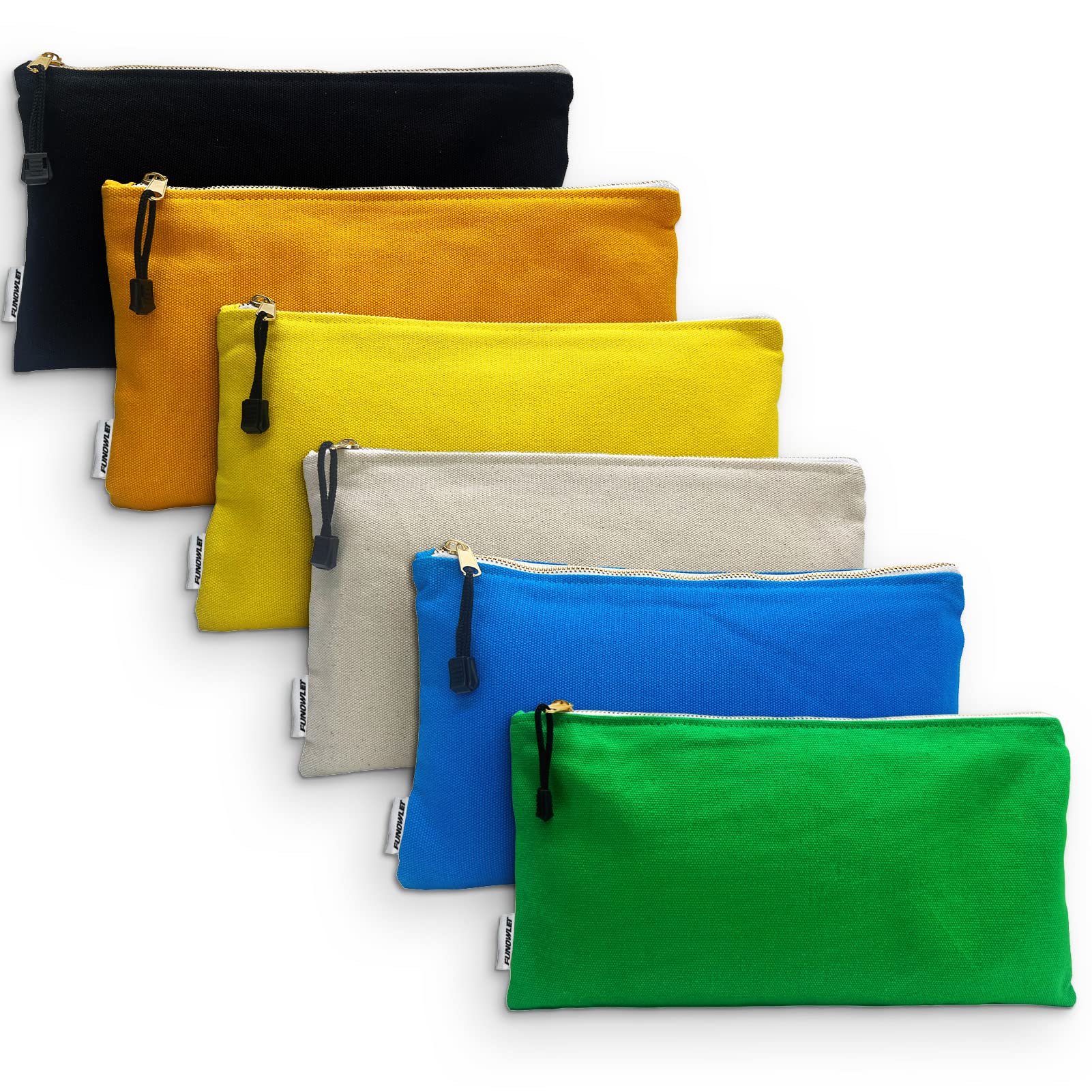 FunOwlet canvas tool bag olive demonstrates sturdy brass zippers for daily use.