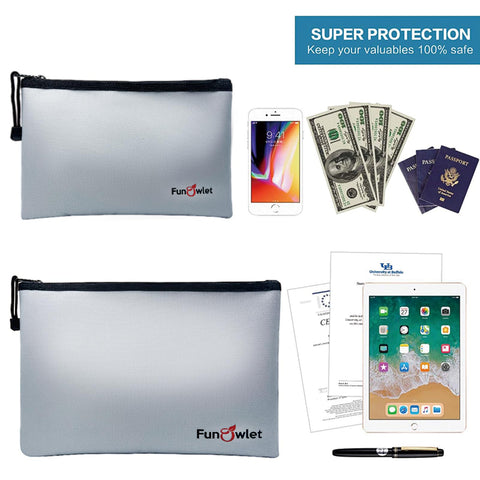 FunOwlet bag with documents and cash demonstrates practical protection for valuables.