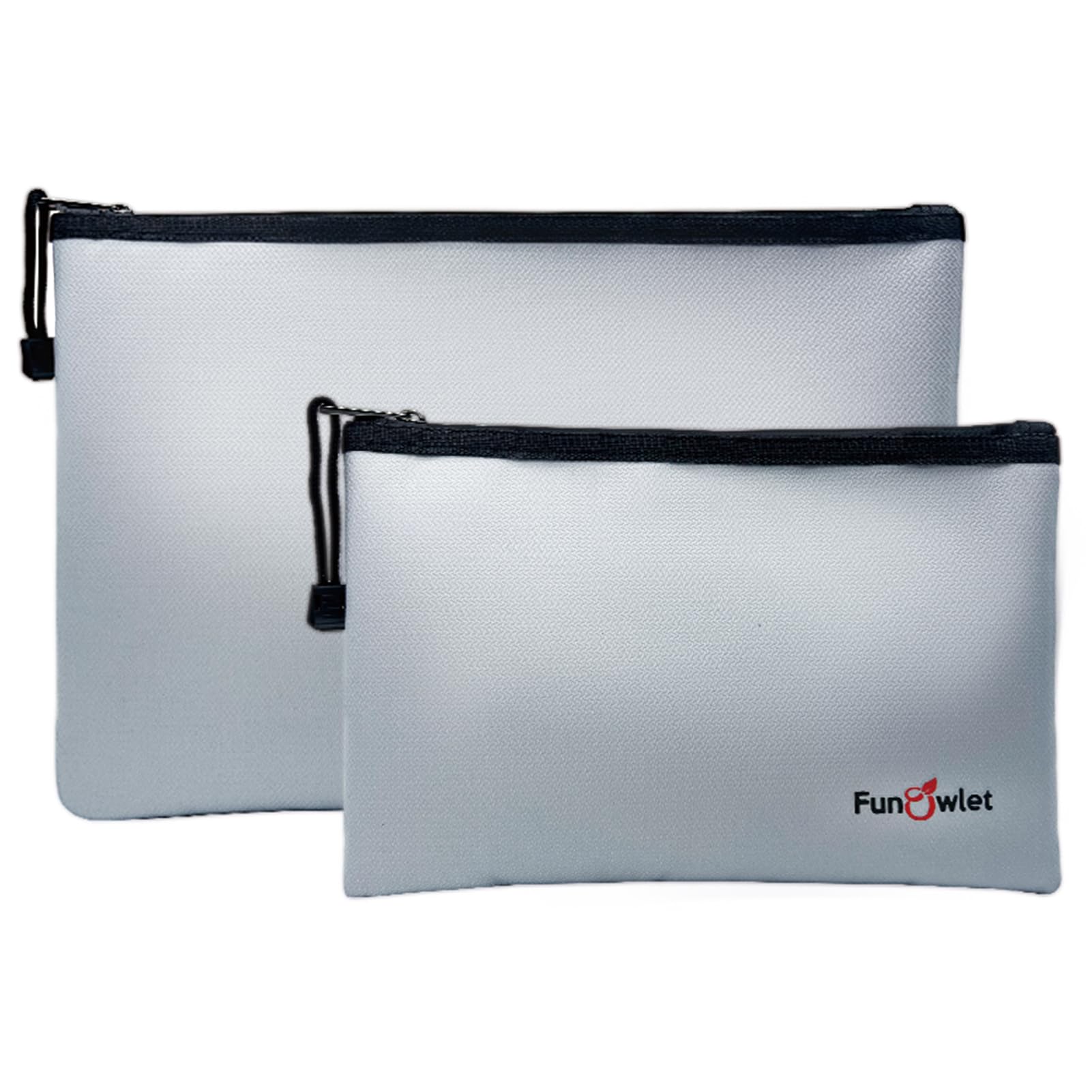 FunOwlet fireproof bag front view with reinforced zipper for secure heat-resistant storage.