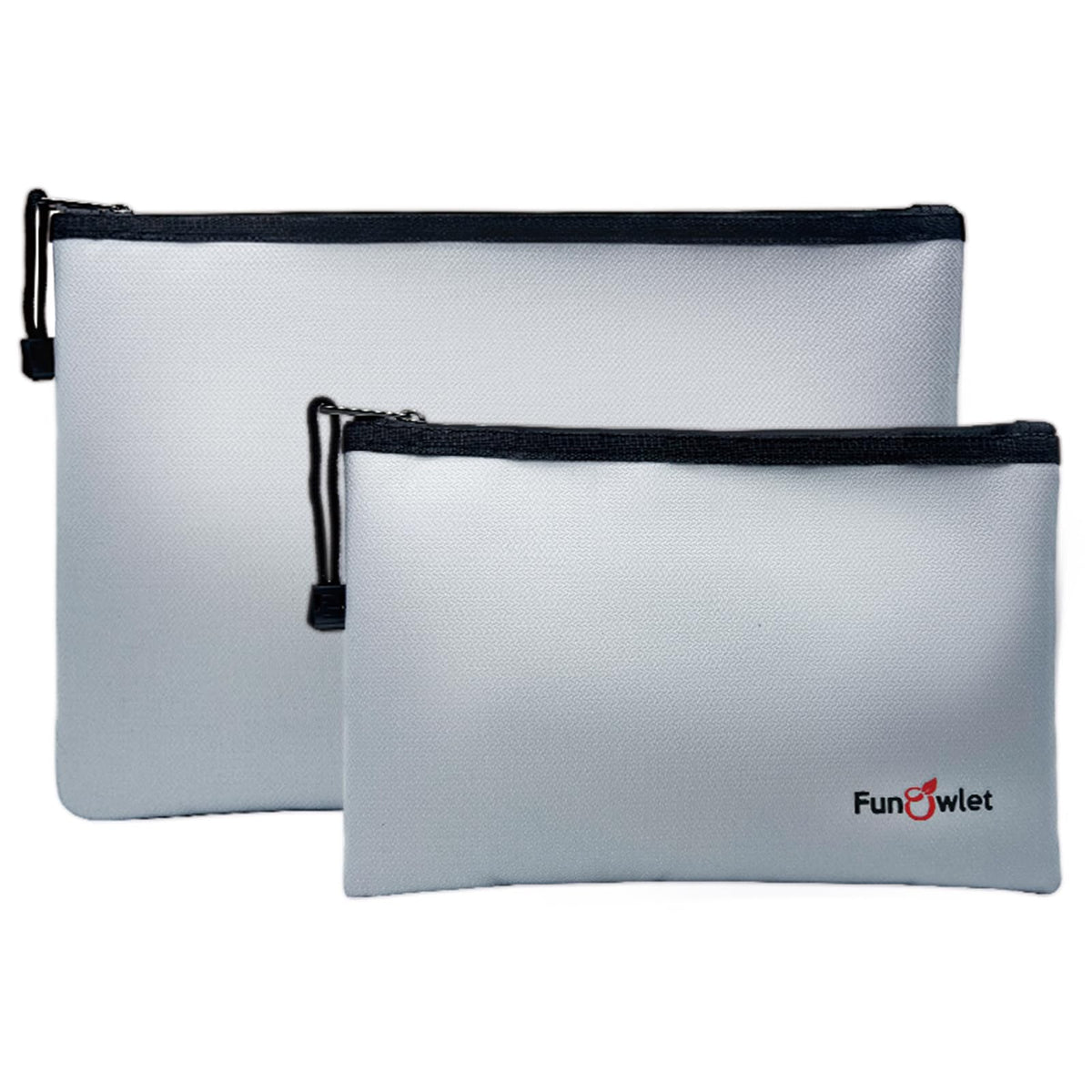 FunOwlet fireproof bag front view with reinforced zipper for secure heat-resistant storage.
