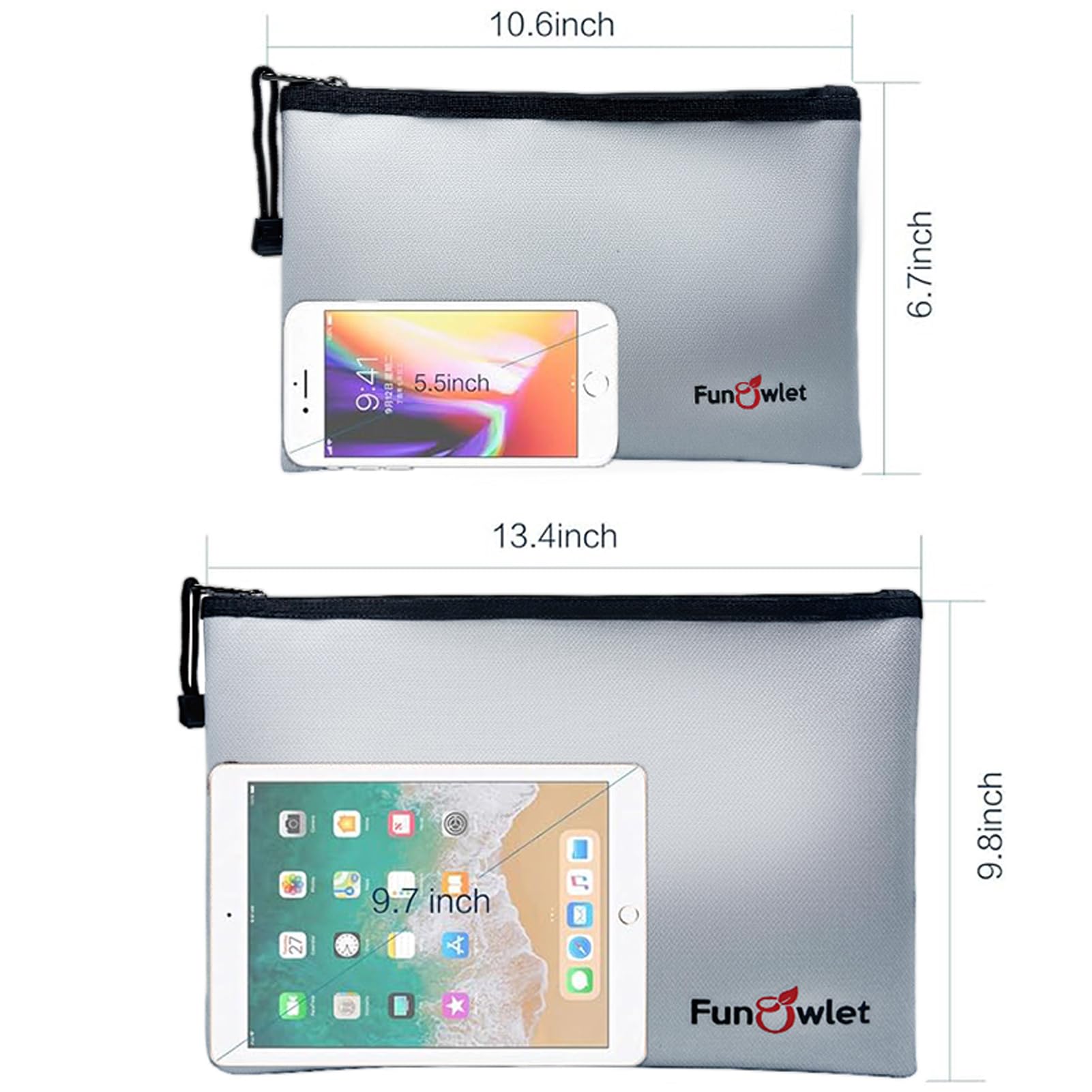 FunOwlet bag interior pocket showcases organized, dual-layer protection for important documents.