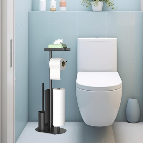 FUNPALA freestanding stand with storage suits apartments and guest baths.