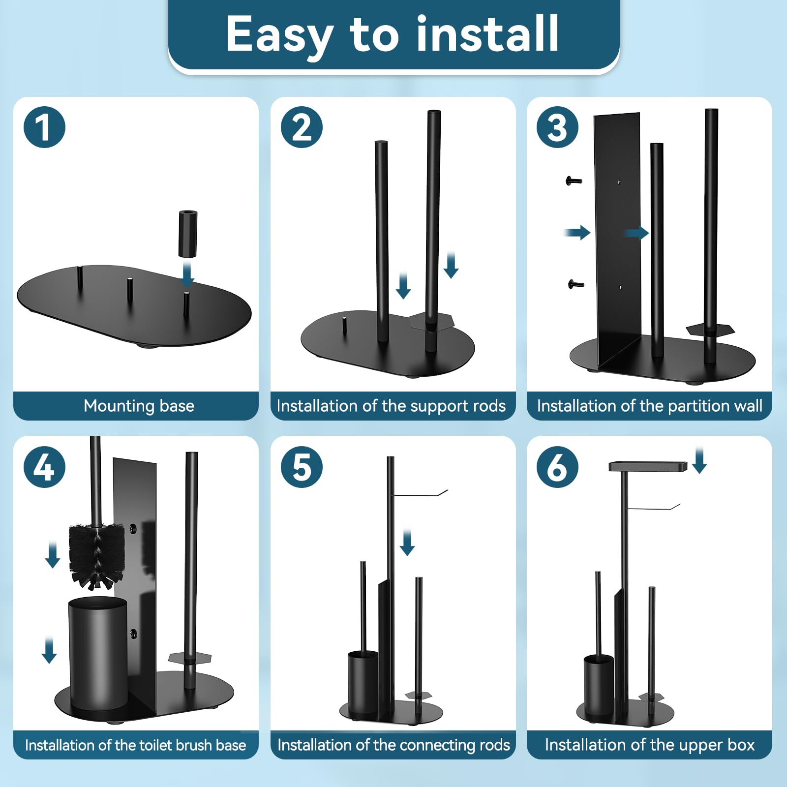 FUNPALA floor organizer holds extra rolls on the shelf for backups.