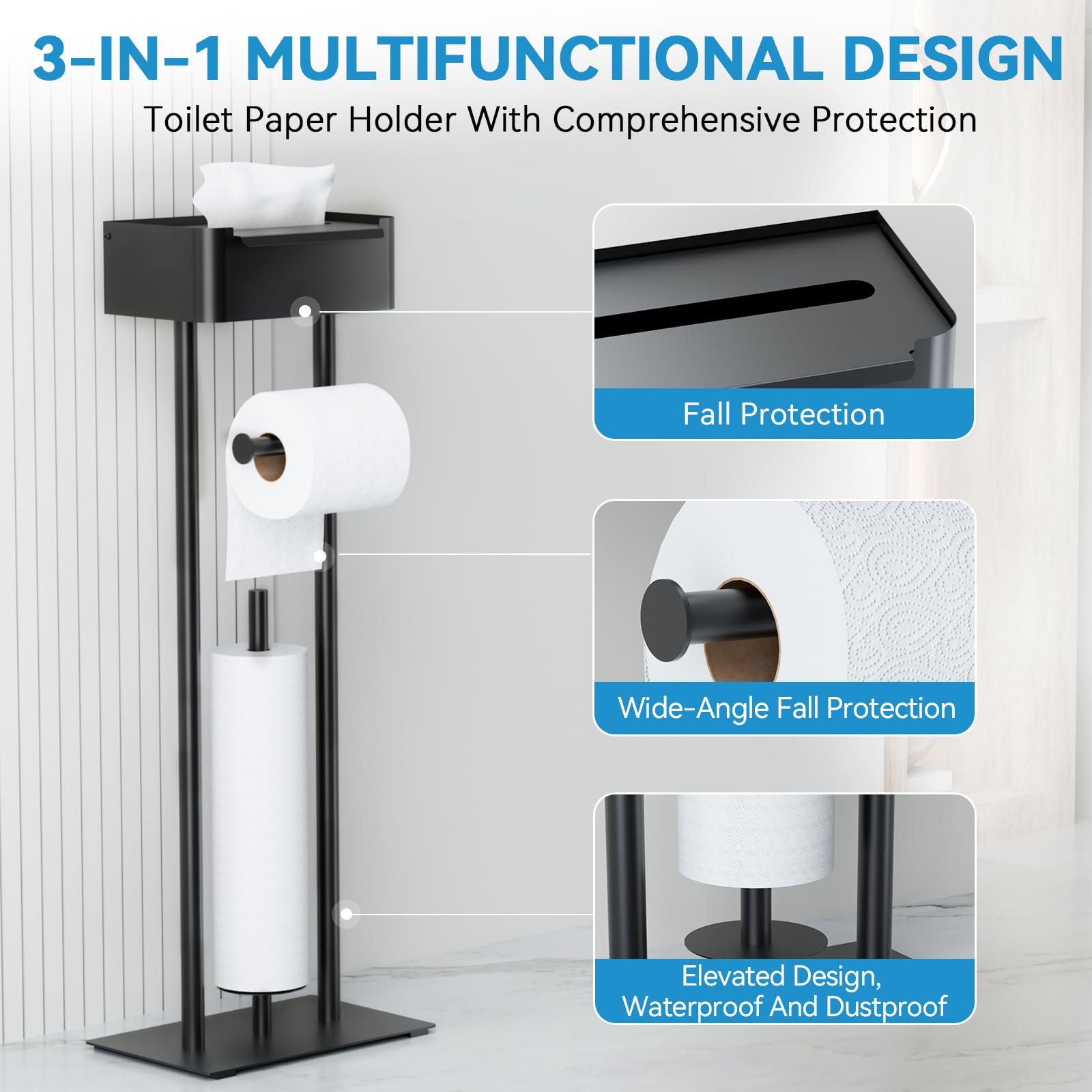 FUNPALA four-roll capacity prevents frequent refills and clutter.