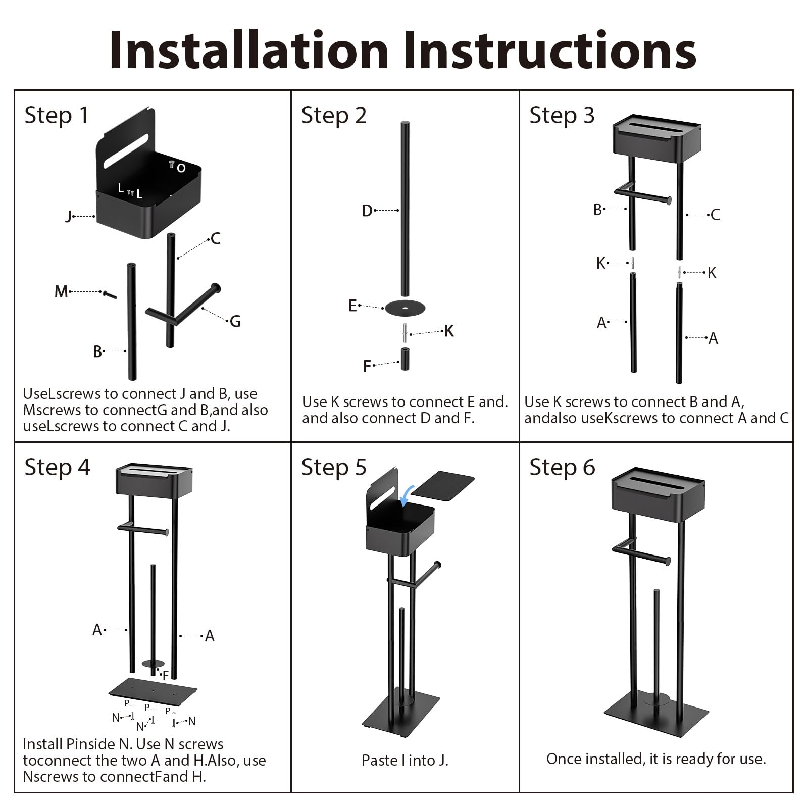 FUNPALA tall stand fits large toilet rolls and keeps spaces tidy.