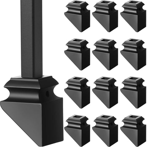 Funrous 12-pack iron baluster shoes for stair railings enhance stability and safety.